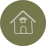 House sitting and pet visits icon, a house with a paw print